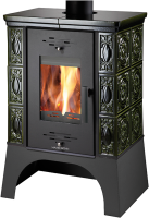 piec kominkowy Haas Sohn kaflowy Empoli  (8 wersji ) - Haas Sohn Empoli kafle zielone, podstawa czarna